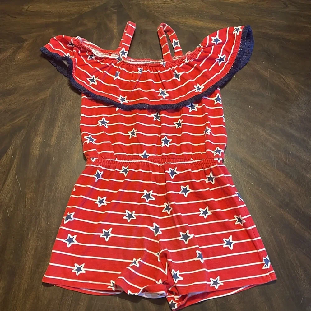 Cat & Jack‎ Girls Star Pattern Romper Size Large 10/12